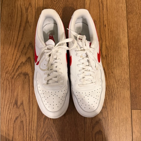 Nike Men's Court Vision White and Red Sneakers - Picture 7 of 13